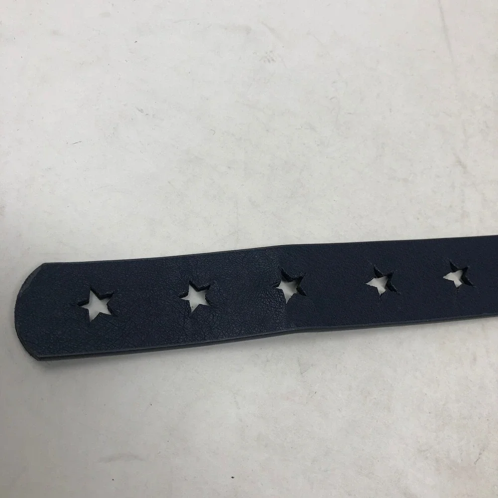 Pikeur Leather Equestrian Riding Belt Gray Girls 75 Small Dark Gray Star Cutout
